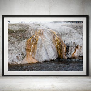 Photo de ruissellement du geyser de Yellowstone - impression de la rivière Firehole, Upper Geyser Basin, art mural nature Old Faithful, photographie du parc national