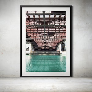 Dearborn Street Bridge over Chicago River, Color Photography Print - Chicago Photography, Chicago Wall Art, Chicago River Bridges