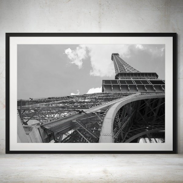 Eiffel Tower: Iconic Black and White Print - Paris Architecture Photography, Historic Landmark, Parisian Wall Art