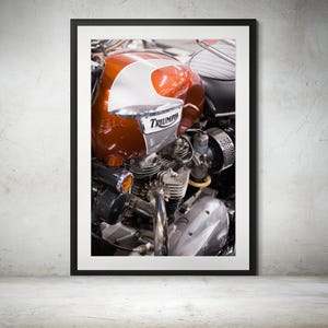 1969 Triumph T120R Bonneville Color Photograph Print– Classic British Motorcycle Close-Up, Motorcycle Art Print, Vintage Motorcycles