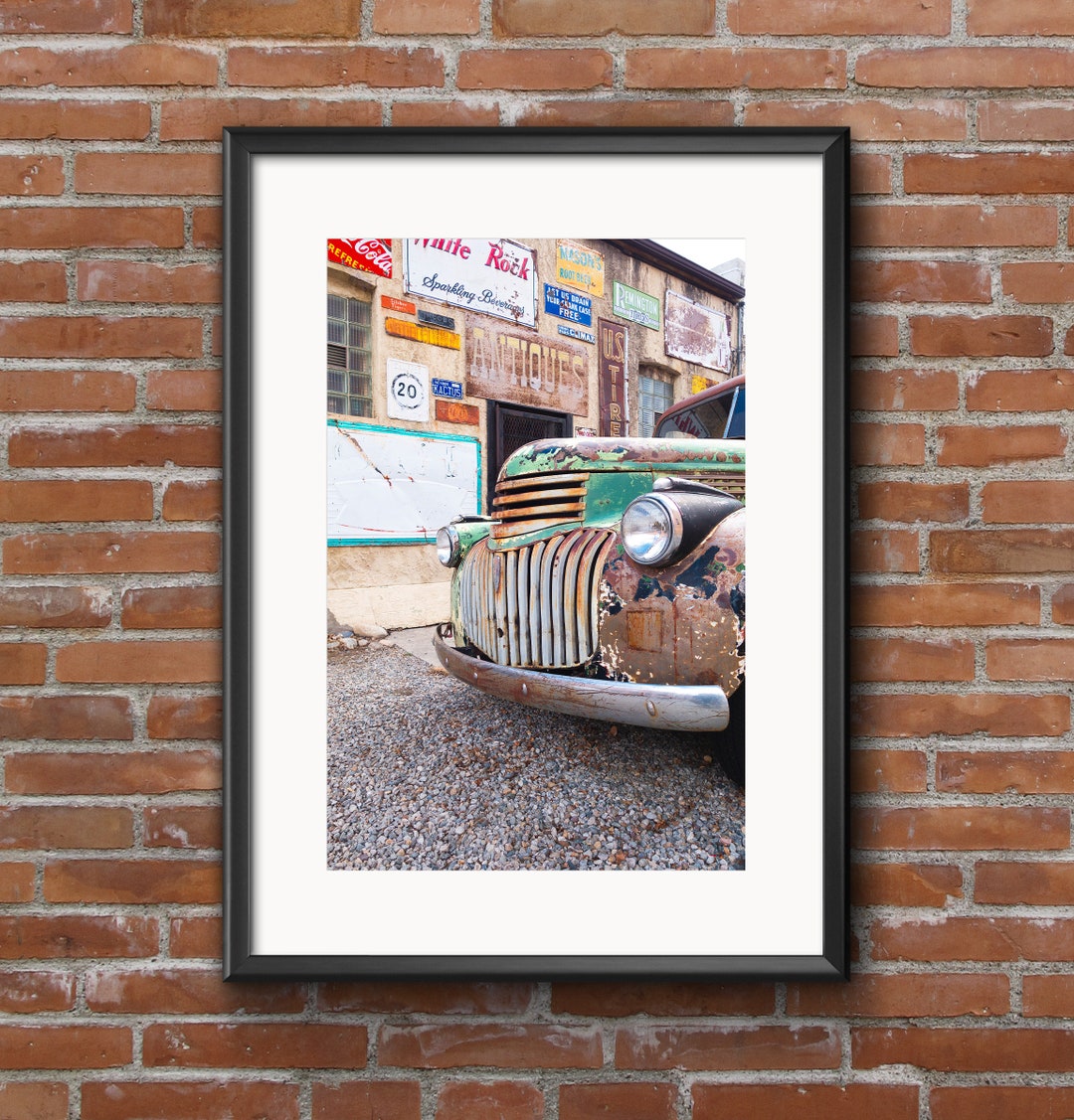 Vintage Chevy Truck Front End Art Print Rustic Colorado Alley Scene