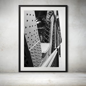 Kultige Chicago Architektur, Lake Street Brücke, Schwarz Weiß Urban Landschaft Fotografie Druck, Chicago Wahrzeichen Wand Dekor