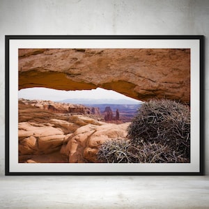 Mesa Arch Color Photo Print – Canyonlands National Park Wall Art, Moab Utah Landscape, La Sal Mountains, Utah Photography Print