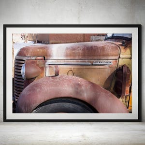 Vintage Chevrolet Truck Color Print – Rusted 1939-1946 Chevy Pickup, Classic Car Wall Art, Rustic Automotive Decor, Patina Truck Photography