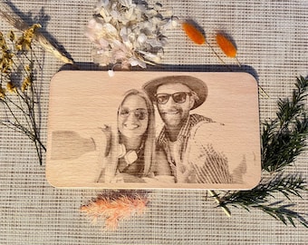 Personalized breakfast board with your own photo - Unforgettable morning moments - wooden board - laser engraving