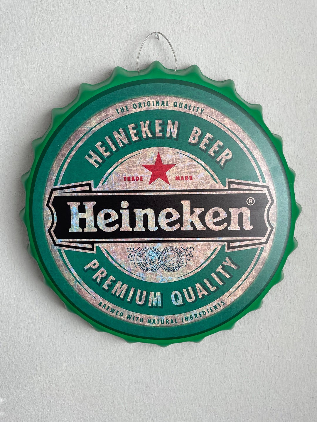 Heineken Bottle Cap 35 Cm Tin Sign Bottle Cap Bar Restaurant Etsy