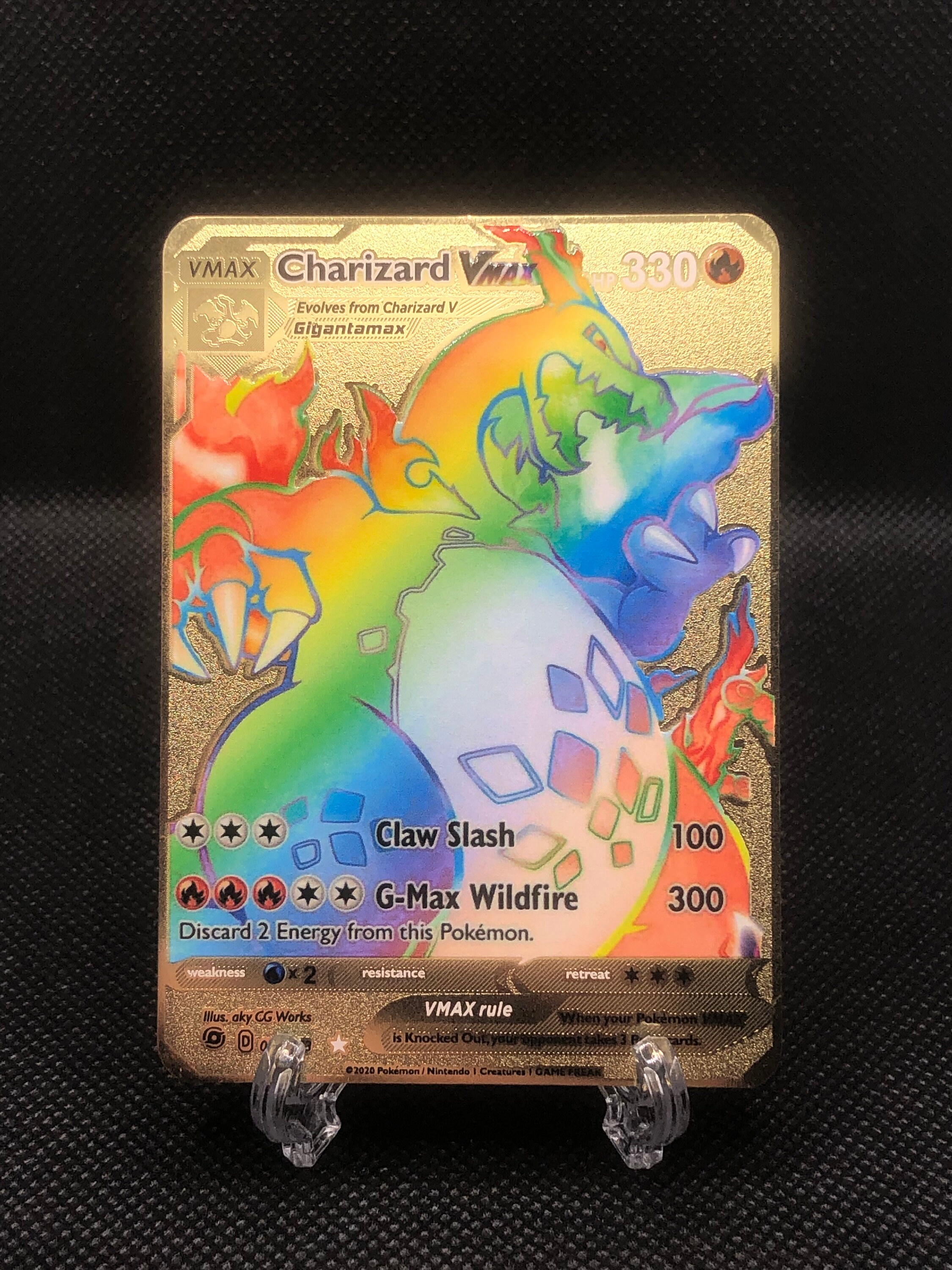 Gold Plated Pokemon Cards Glurak Charizard VMAX GX V Shiny Etsy Singapore