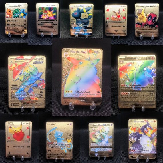 Goldplated Pokemon Cards Made of Precious Metal Huge Etsy India