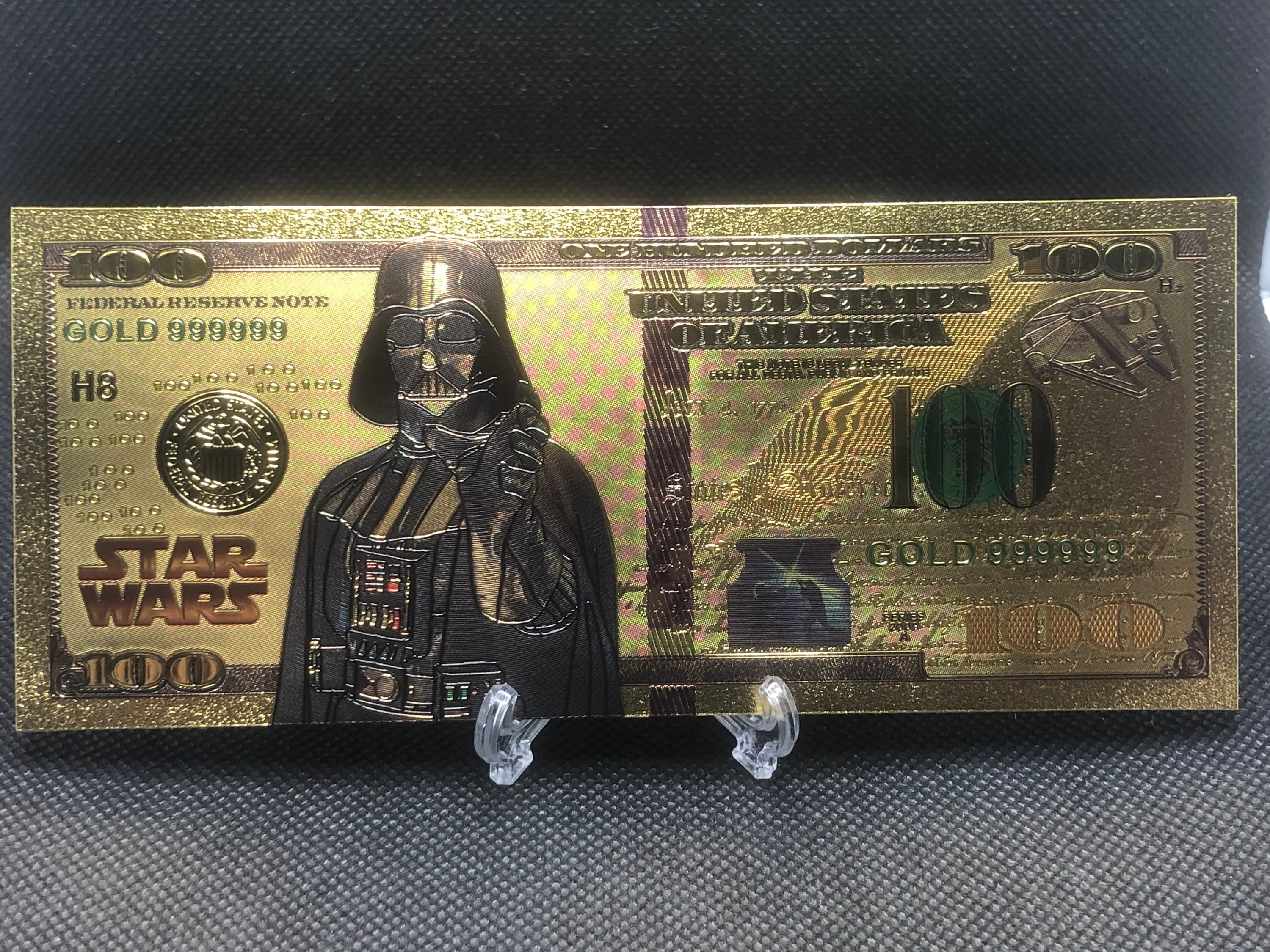 Star Wars Darth Vader Gold Plated 100 Bill Etsy UK