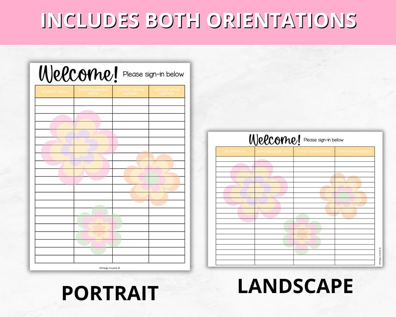 Pastel Rainbow Back to School Open House Sign in Sheet, Meet the ...