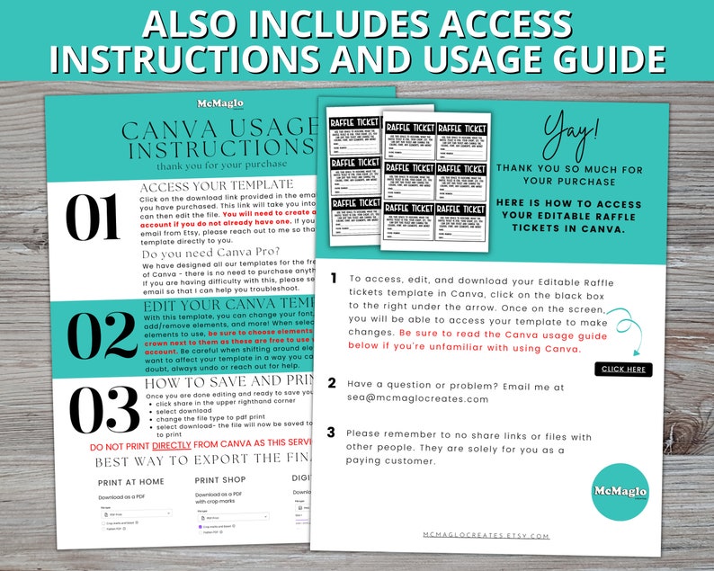 Turquoise Raffle Ticket Editable Raffle Ticket Template, Printable Raffle Ticket - Etsy