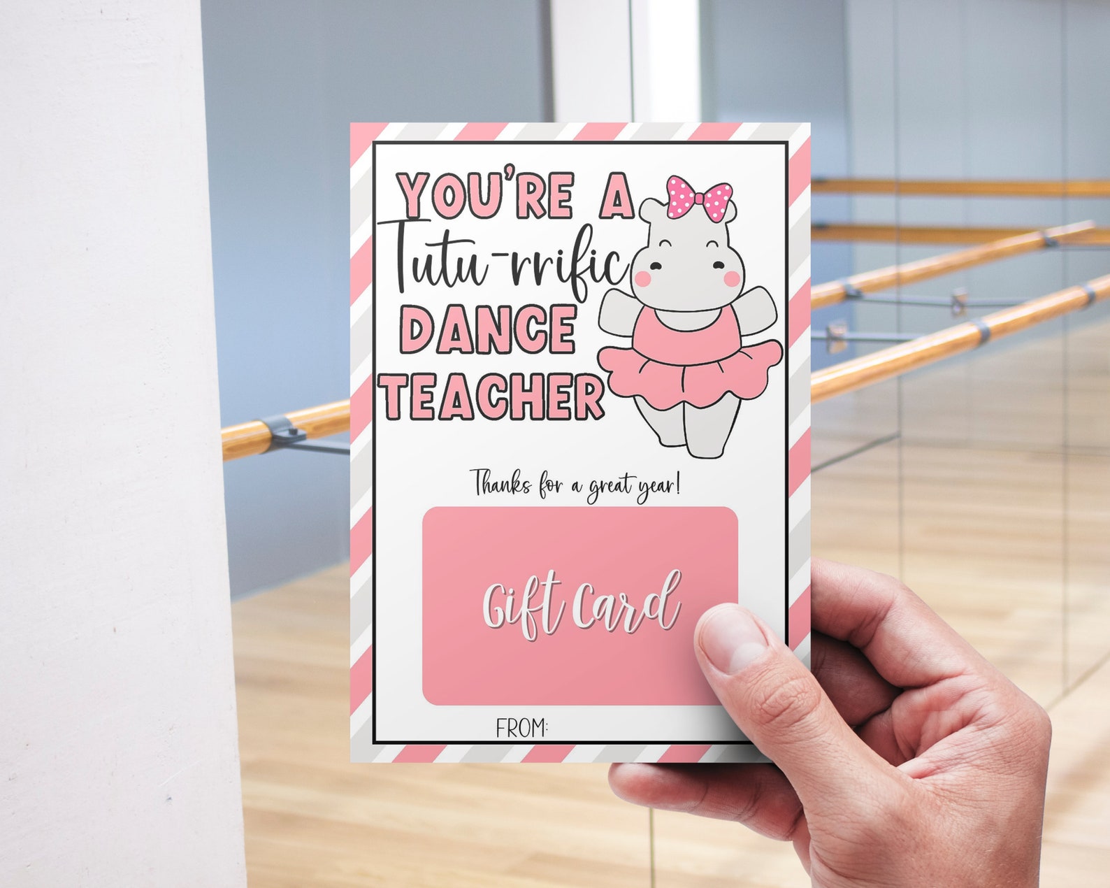 Dance Teacher Thank You Gift Card Holder End of Season Etsy