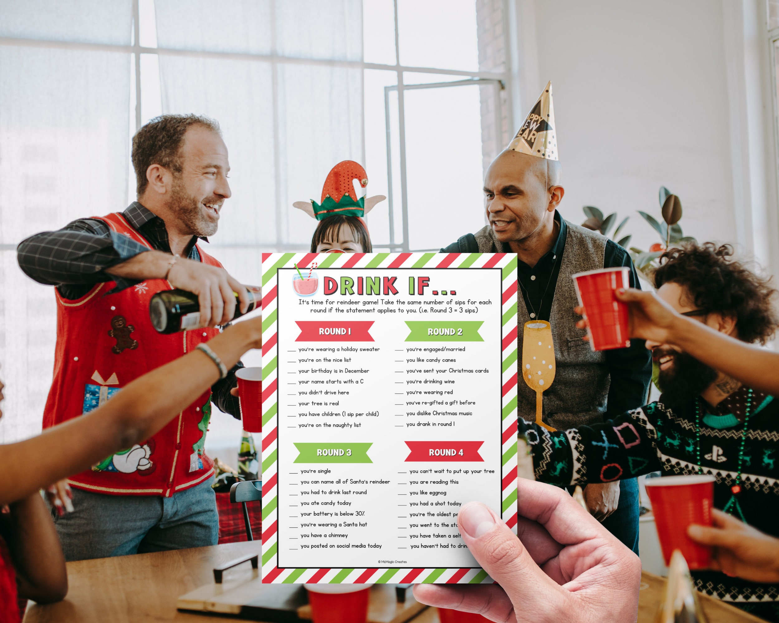 Christmas Drink If Game, Holiday Drink If Game, Adult Christmas Christmas Drinking Games