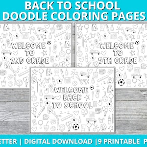 Back to School Coloring Pages, Welcome Back to School Coloring Sheets, Grade Level Coloring Pages, Printable Back to School Coloring Sheets