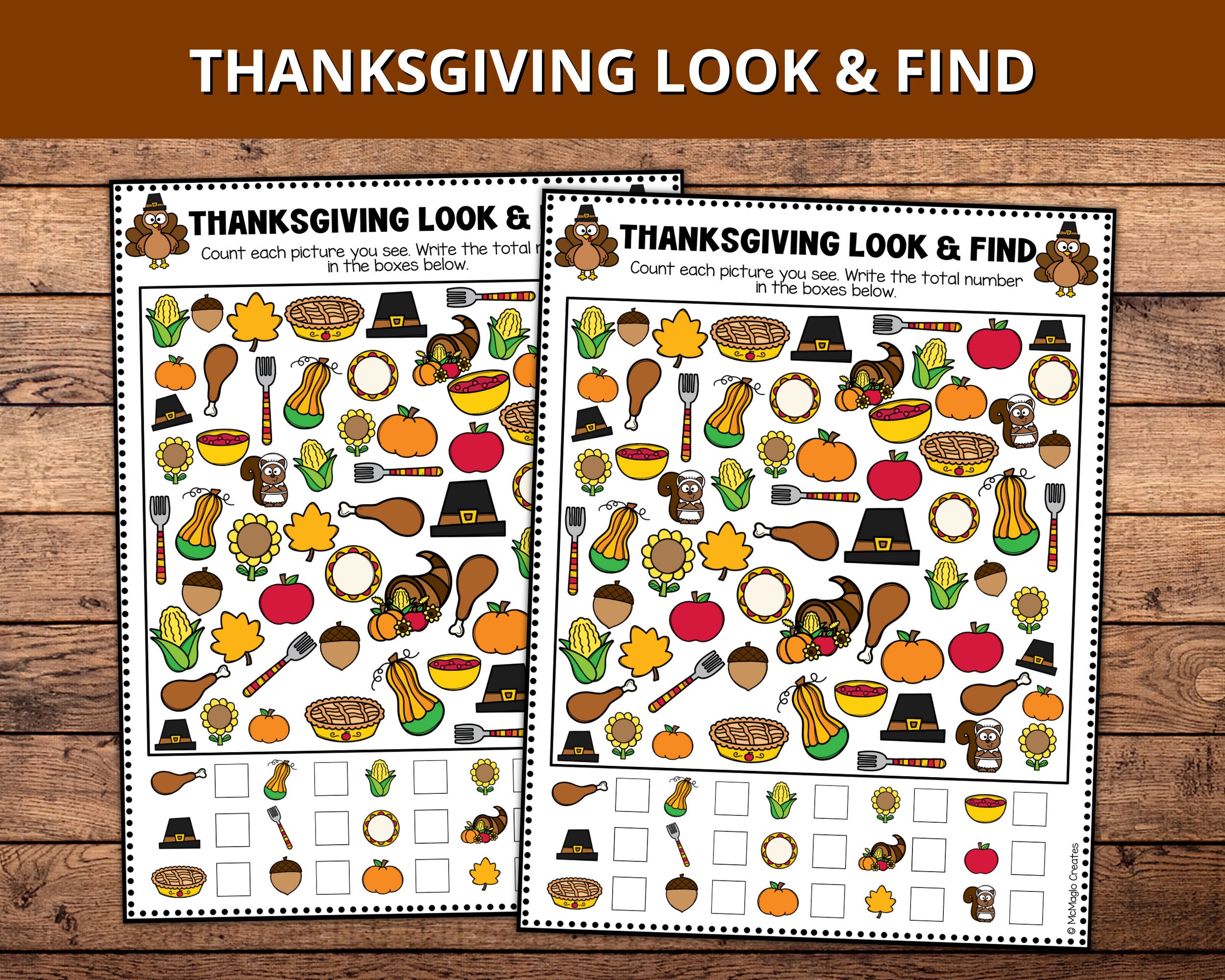 thanksgiving look and find activity, thanksgiving printable games