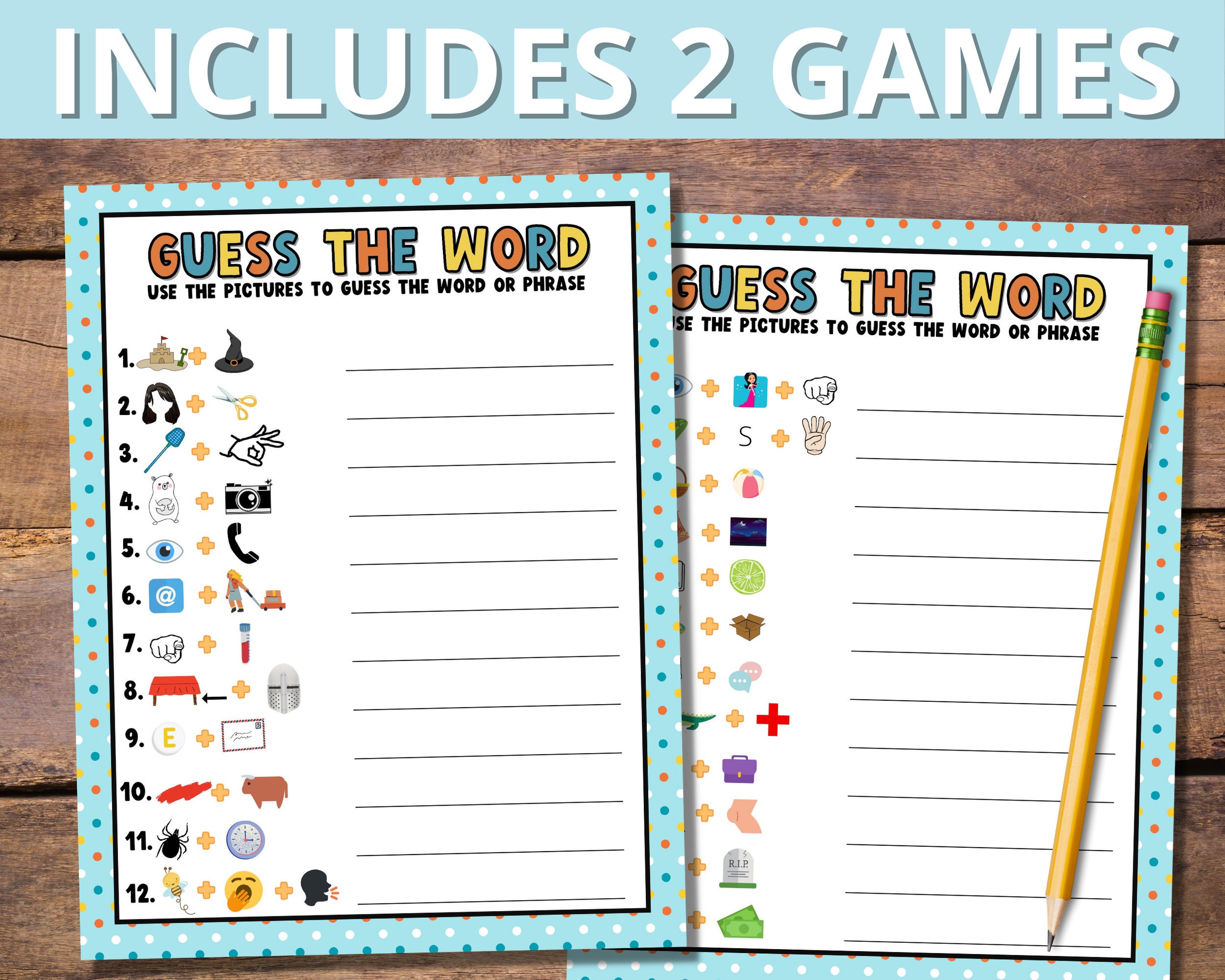 Guess the Word Game Rebus Puzzles and Brain Teasers Rainy - Etsy