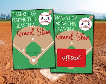Baseball Coach Gift Card Holder, Thank You Coach Gift, Baseball Coach End of Season Gift, Baseball Gift Tag