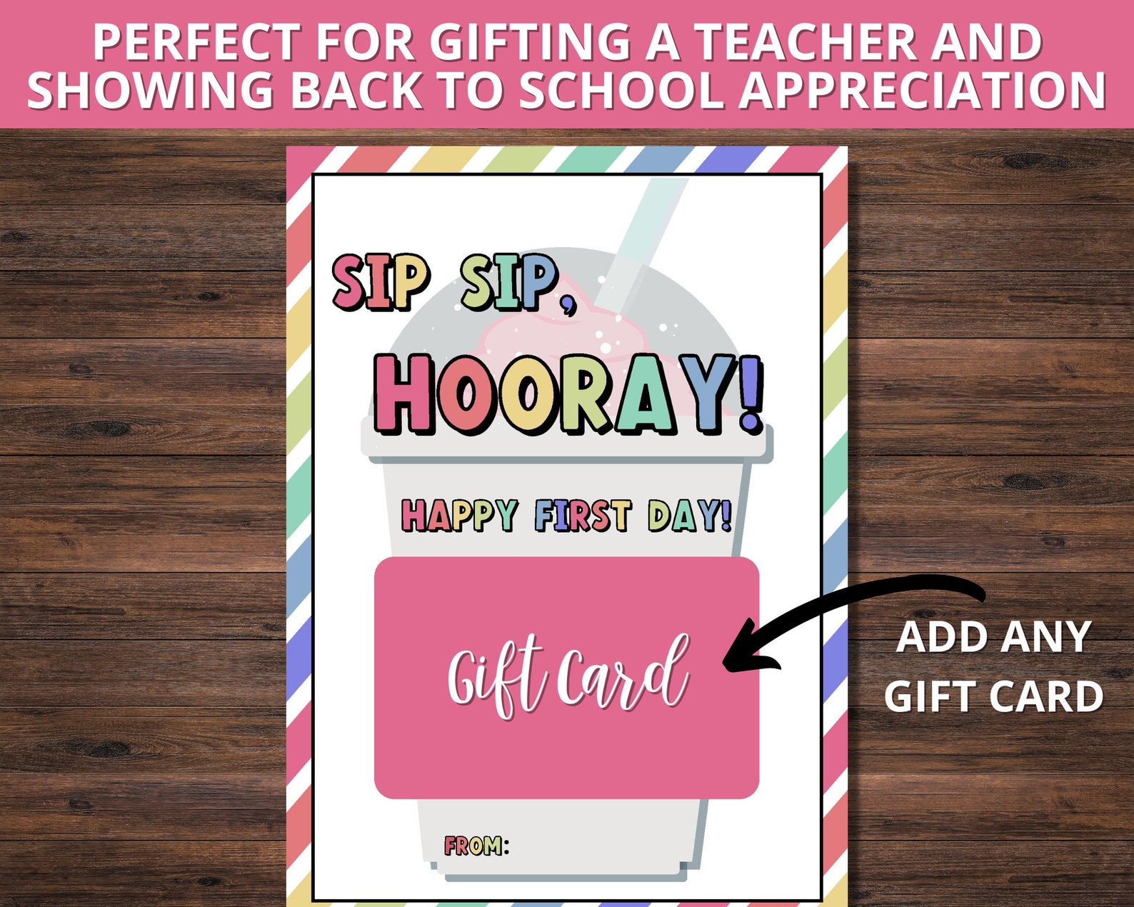 First Day of School Teacher Gift Card Holder, Back to School Teacher ...