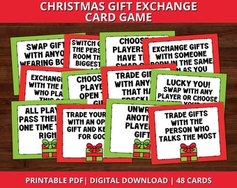 Christmas Gift Exchange Game, Yankee Swap, White Elephant Gift Exchange Cards, Family Christmas Gift Game, Yankee Swap