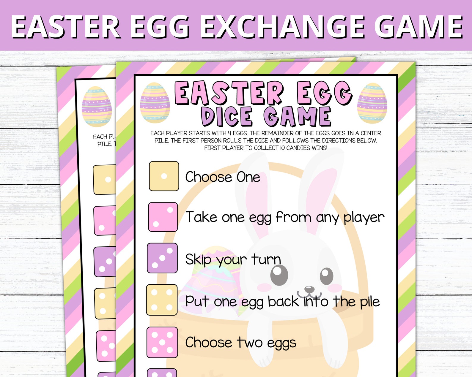 Easter Egg Exchange Dice Game Easter Activity for Kids Etsy