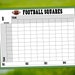 Printable Football Squares Game, , 100 Squares, the Big Game Squares ...