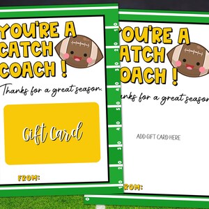 Football Coach Gift Card Holder, Coach Thank You Gift, Football Coach End of Season Gift, Coach Appreciation