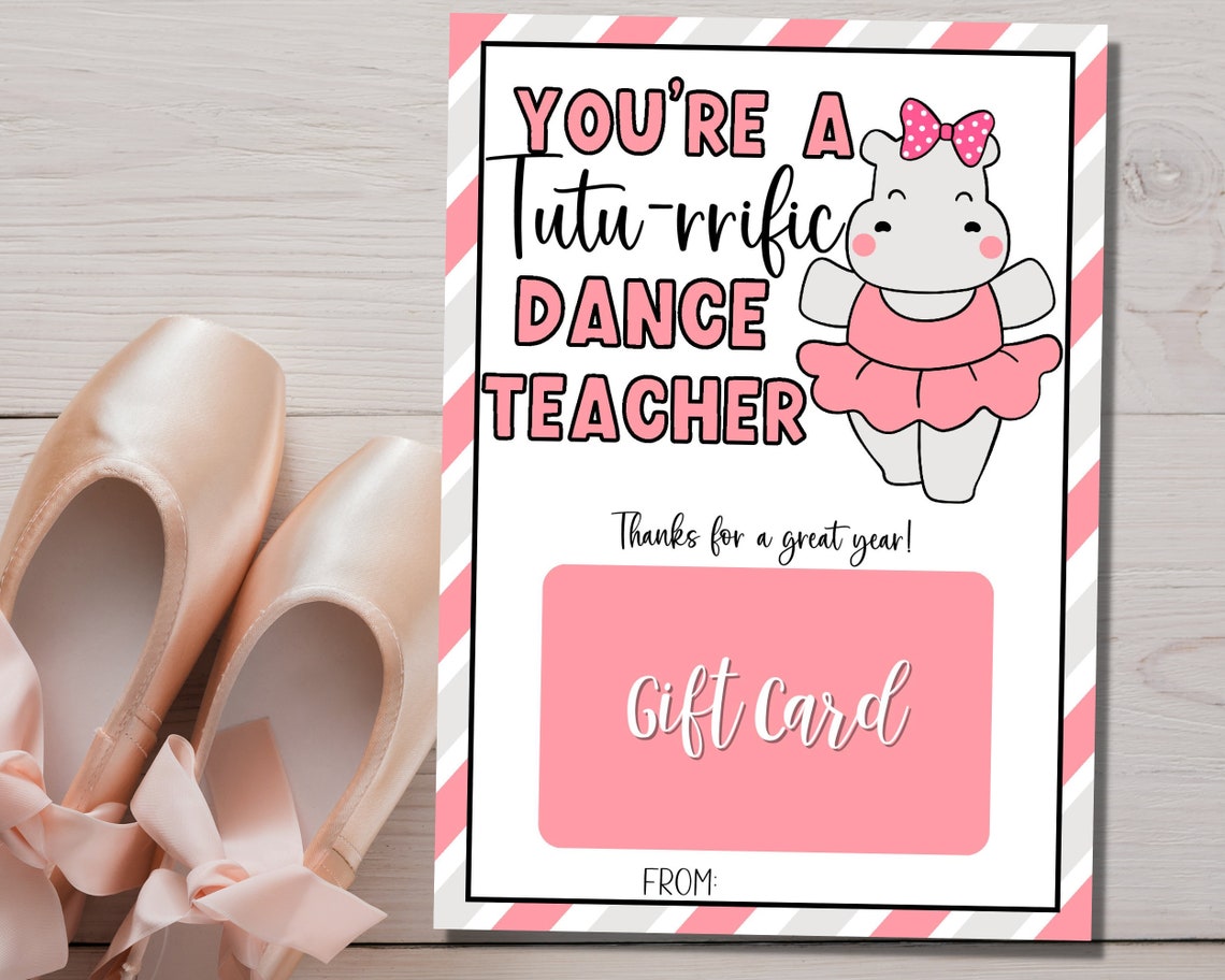 Dance Teacher Thank You Gift Card Holder End of Season Etsy