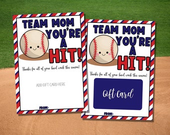Baseball Team Mom Gift, Team Mom Thank You Gift, Baseball End of Season Gift, Team Parent Appreciation