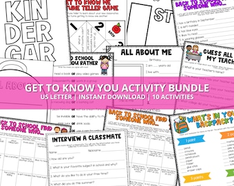 Get to Know You Activities for Kids, Back to School Activities, Beginning of the School Year Activities