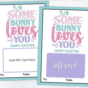 Porte-carte-cadeau lapin de Pâques imprimable, remplisseur de panier-cadeau de Pâques, cadeau de Pâques de professeur