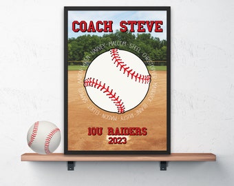 Personalisiertes BaseballTrainer Geschenk, Danke Baseball Coach Printable, Baseball Coach Ende der Saison Geschenk