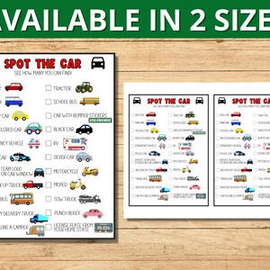 Spot the Car Road Trip Game, Road Trip Scavenger Hunt Printable for Kids, Car Ride Activity - Etsy