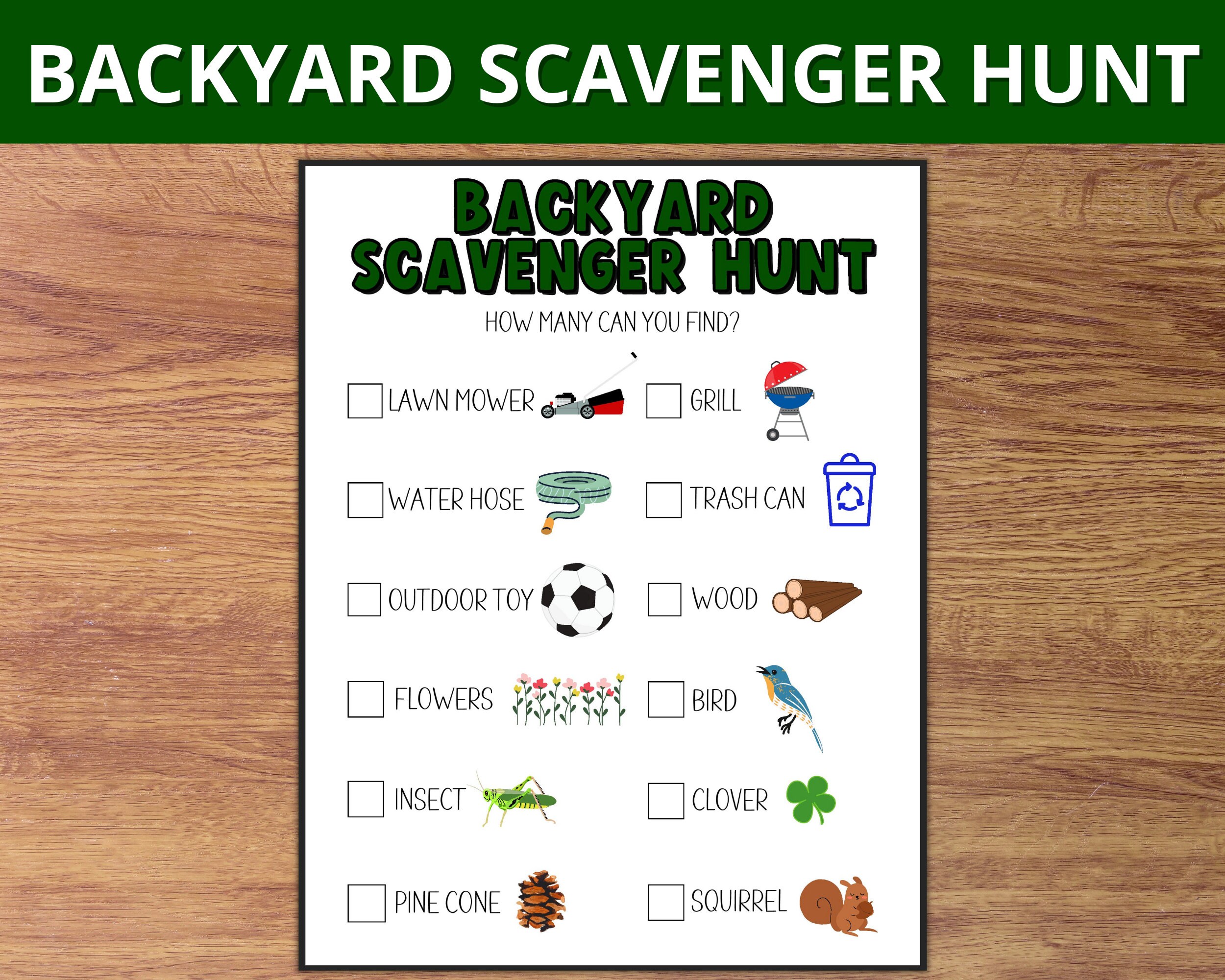 Backyard Scavenger Hunt Outdoor Scavenger Hunt Printable - Etsy