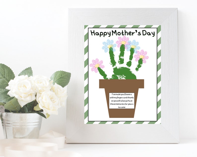 printable flowers for mom mothers day handprint art etsy