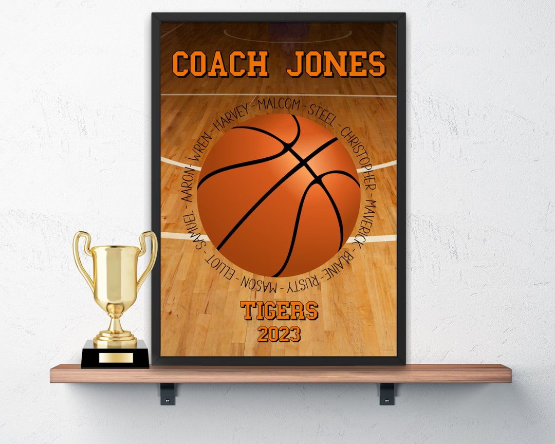 Custom Basketball Coach Gift, Thank You Basketball Coach Printable ...