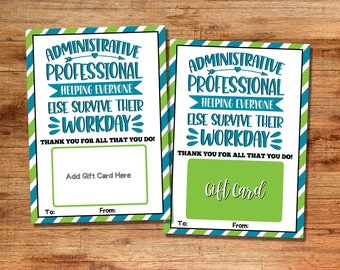 Administrative Professionals Day Gift Tag, Administrative Professional's Day Gift Card Holder, Administrative Professionals Day Gifts