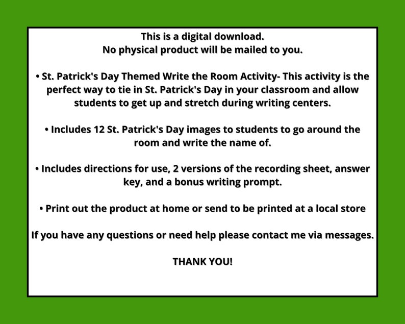 St. Patrick's Day Themed Write the Room Activity, St. Patrick's Day ...