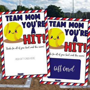 Regalo de mamá del equipo de softbol, regalo de agradecimiento de la mamá del equipo, regalo de fin de temporada de softbol, agradecimiento de los padres del equipo
