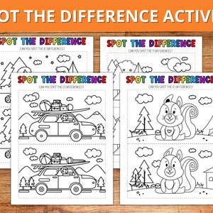 Spot the Difference Game for Kids, Kids Travel Games, Printable Activities for Kids