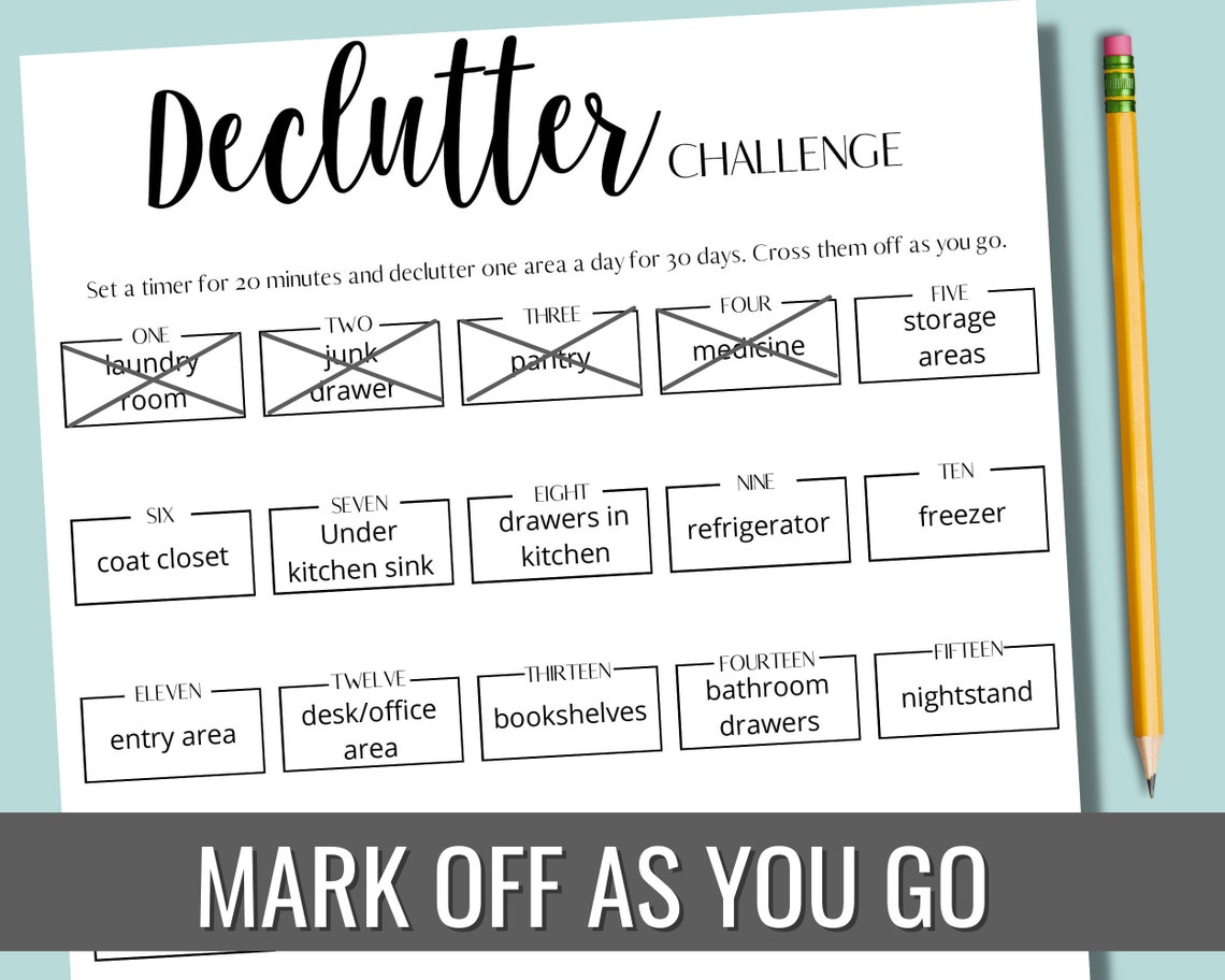 Declutter Challenge Printable Declutter Tracker Home Cleaning - Etsy