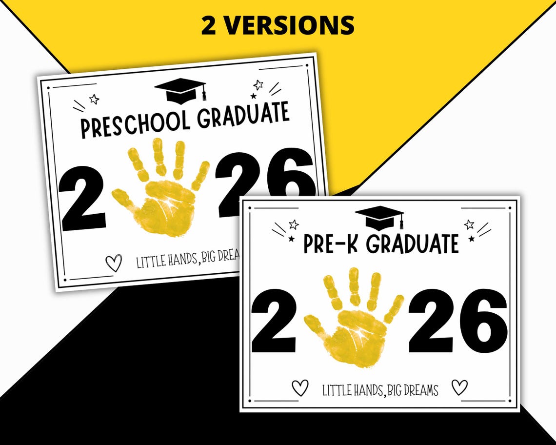 Preschool Graduation Handprint Art, Last Day of School Kids Activity ...
