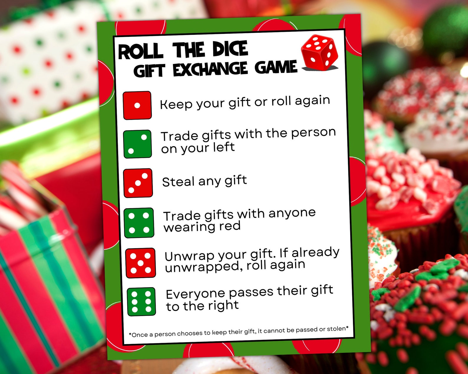 Roll the Dice Holiday Gift Exchange Christmas Gift Exchange - Etsy