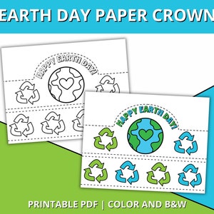Earth Day Paper Crown Activity, Earth Day Hat, Earth Day Activity