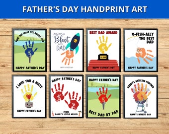 Vatertags-Handabdruck-Kunst, Vatertags-Handabdruck-Andenken, druckbares Vatertags-Handwerk, DIY Geschenk für Vater, Kind gemachtes Vatertagsgeschenk