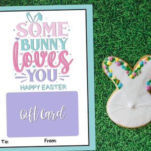 Easter Bunny Gift Card Holder Printable, Easter Gift Basket Filler ...