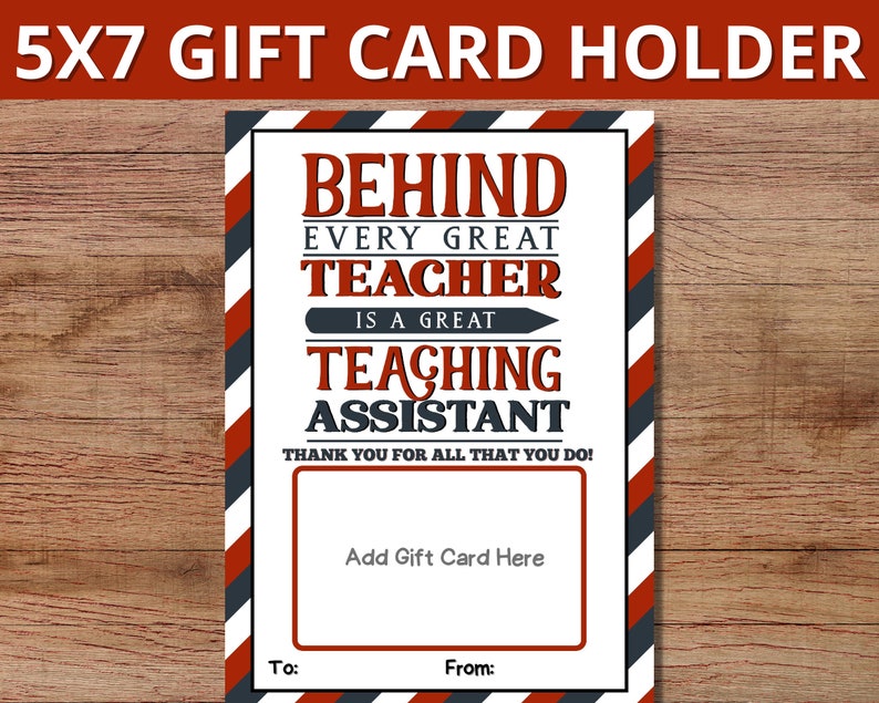 Paraprofessional Appreciation Week Gift Card Holder Printable Etsy
