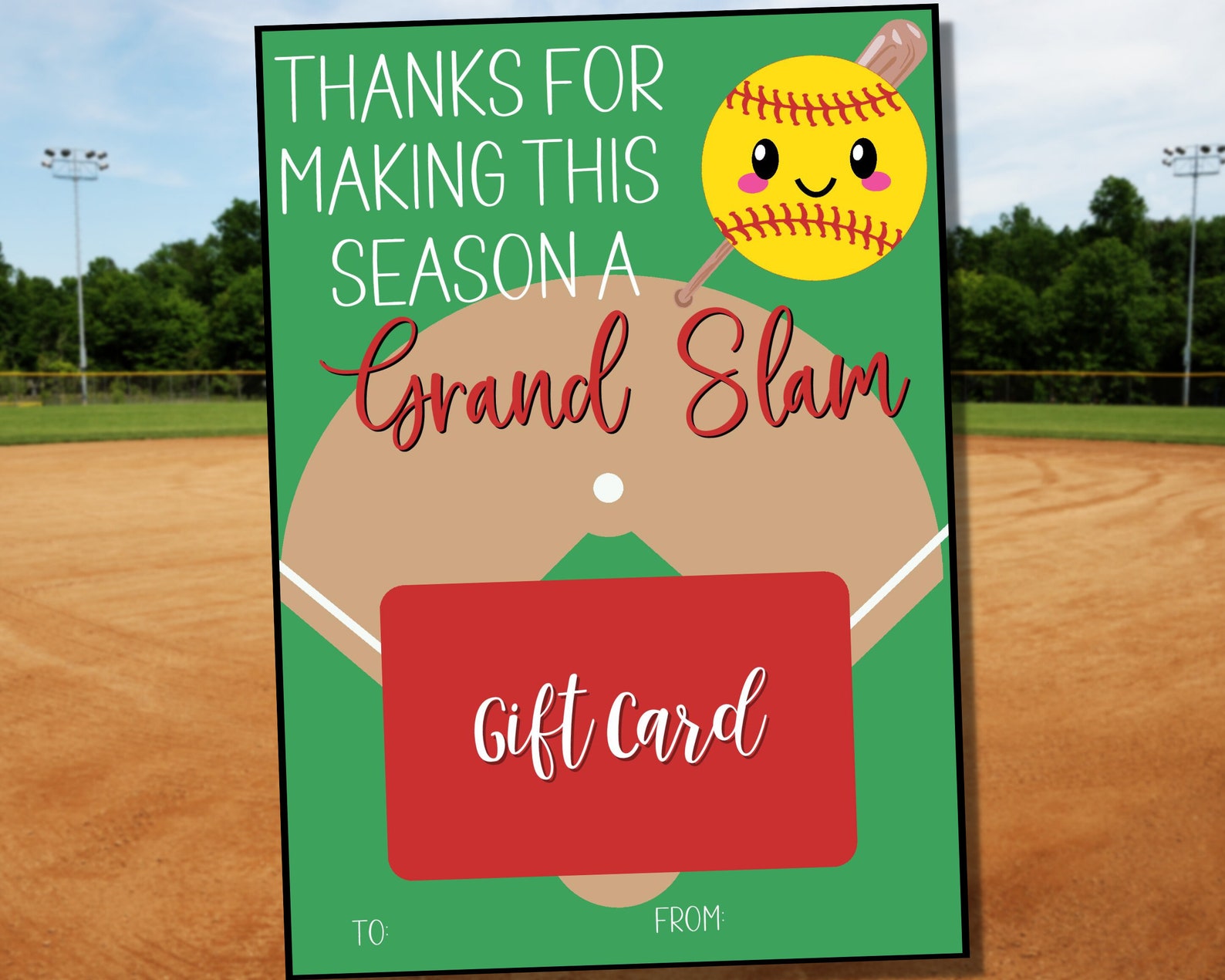 Softball Coach Gift Card Holder Coach Thank You Gift Etsy