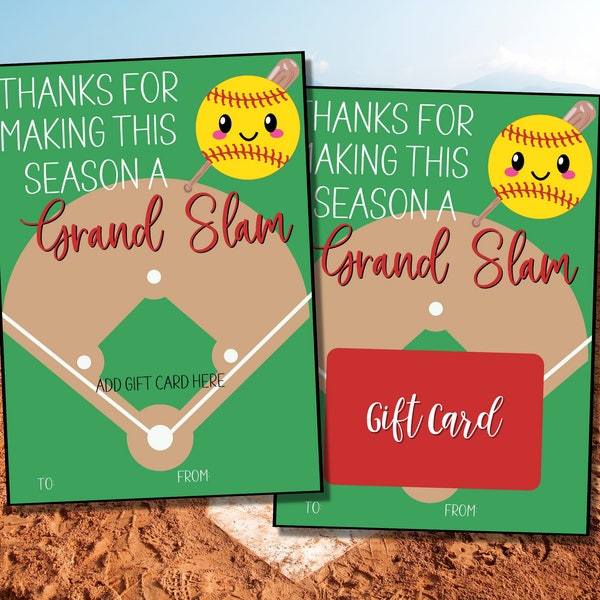 Softball Coach Gift Card Holder, Coach Thank You Gift, Softball Coach End of Season Gift, Softball Gift Tag