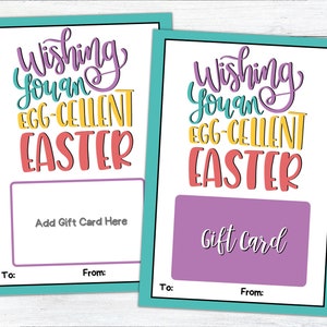 Porte-carte-cadeau de Pâques imprimable, cadeau de Pâques de professeur, remplisseur de panier-cadeau de Pâques
