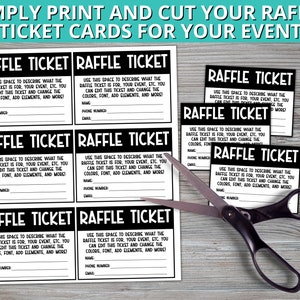 Editable Raffle Ticket Template, Printable Raffle Ticket - Etsy